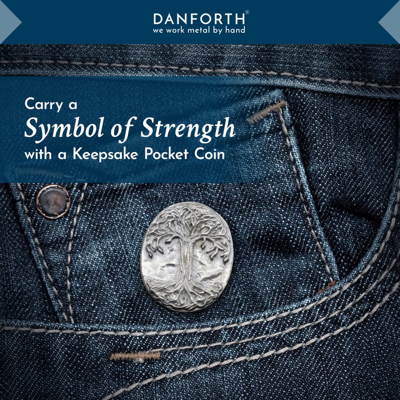 DANFORTH - Vilmain 'Tree of Life' Tokens/Pocket Charm | Pewter | Gift Bag | (Pack of 10) | Each Coin Measures 1 inch by 3/4 inch | Made in The USA - Image 3